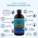 Organic Golden Castor Oil 16.9oz | 100% Pure, Hexane-Free, Extra Virgin