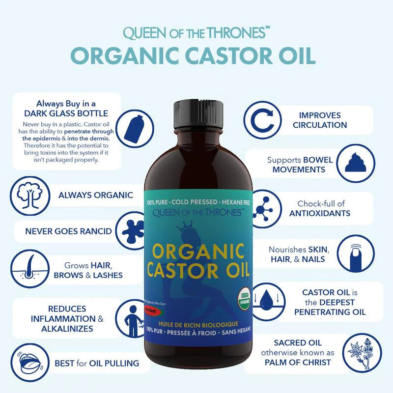 Organic Golden Castor Oil 16.9oz | 100% Pure, Hexane-Free, Extra Virgin