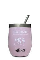 Insulated Wine Tumbler  Stay Amazing - With S/Steel Straw 320ml