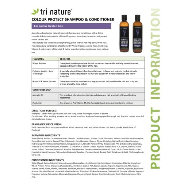 Tri Nature - Colour Protect Shampoo 'Lavender & Patchouli'